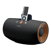 ［maxell］ ドラム形ボディを採用したiPod用スピーカー