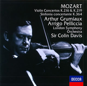 モーツァルトヴァイオリン協奏曲第3番・第5番「トルコ風」 / 協奏交響曲 グリュミオー(VN) C.デイヴィス / LSO 他 [再発