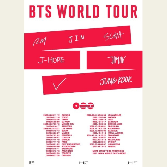 BTS、〈BTS WORLD TOUR ‘ARIRANG’〉のライヴビューイング決定　世界3500館以上で上映